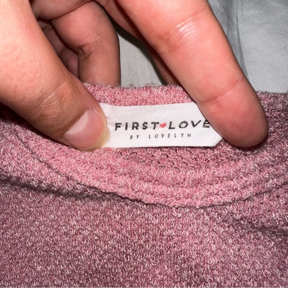 First Love | V Neck Twist Front Knit Sweater Tank Top Cami Pink Dusty Rose - Picture 7 of 11